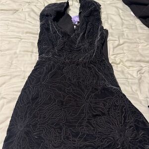 Ramy Brook Black Floral Backless Dress